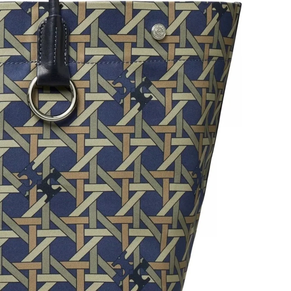New Tory Burch basketweave Print tote bag